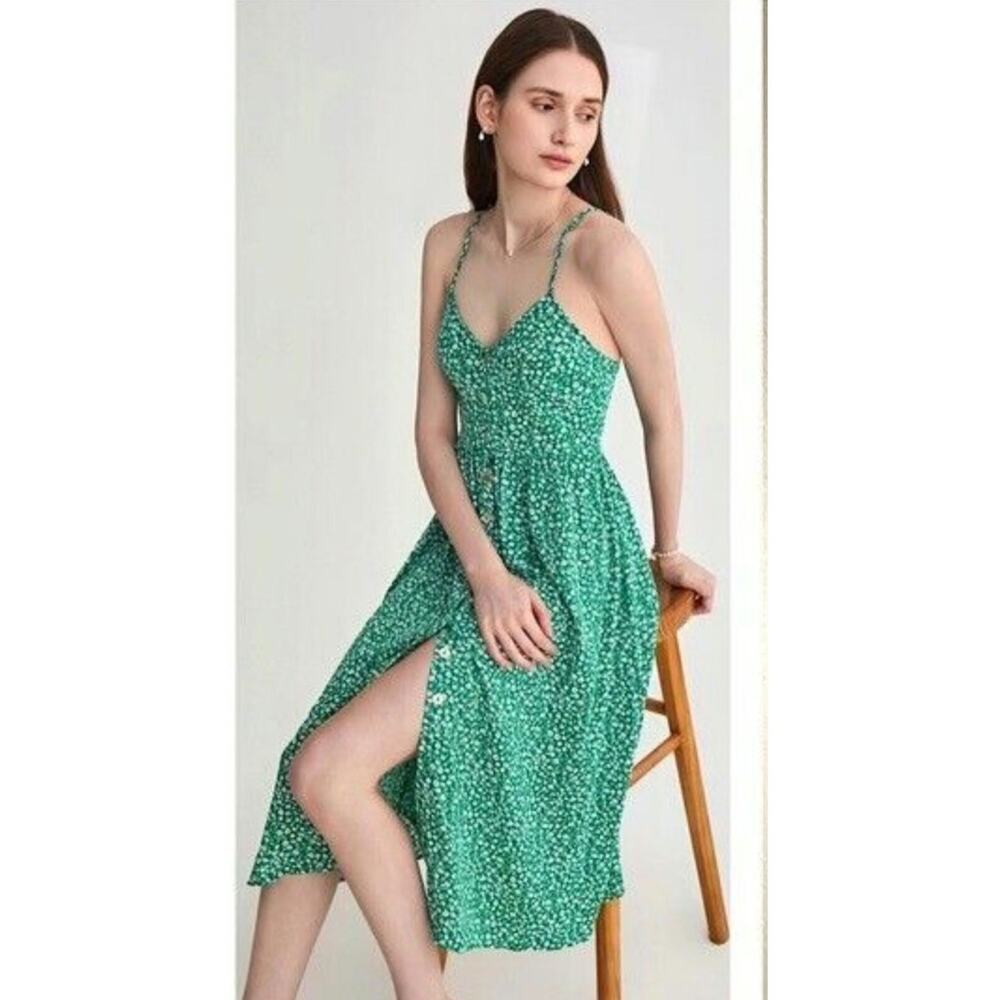 Sienna Sky Green Floral Midi Dress